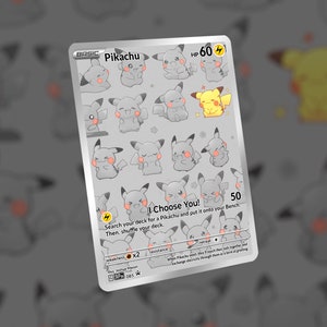 Carte Pikachu Kawaii ! Fait sur mesure !
