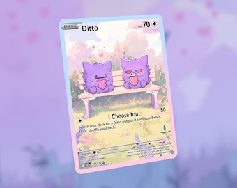 Gengar & Ditto Card! Valentines Card! Custom Made!