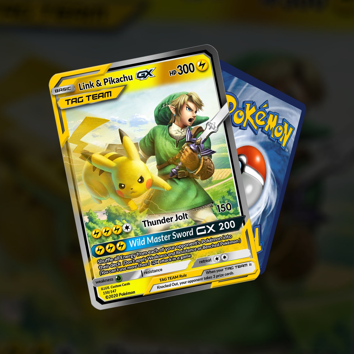 Link & Pikachu Tag Team GX Custom Made Etsy