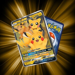 Shiny Raichu Gx Surfing Custom Pokemon Card Premium Quality 