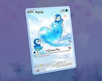 ¡Piplup está enamorado! ¡Tarjeta de hielo! ¡Hecha a medida!