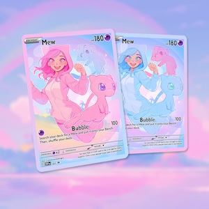 Carte fille Mew grenouillère ! + Version brillante GRATUITE ! Fait sur mesure !