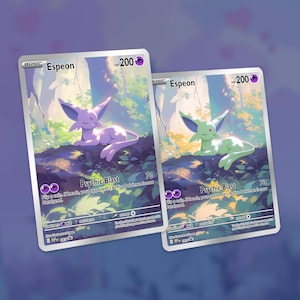 Espeon i skogen + GRATIS glänsande version! Specialtillverkad!
