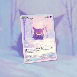 Gengar Schnee Tag Karte! Maßanfertigung!