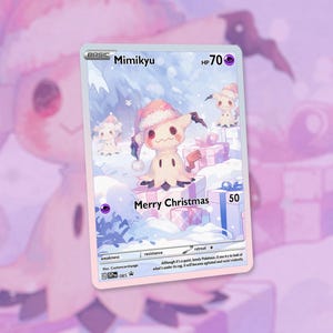 Carte de Noël pastel Mimikyu ! Fait sur mesure !