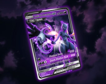 Shiny Mewtwo & Rayquaza Tag Team GX Custom Made 