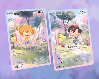¡Tarjeta de Ash Ditto y Misty Ditto! ¡Hecha a medida!
