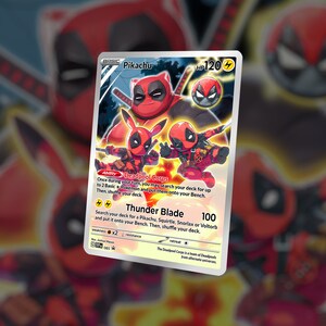 Cartão Pikachu Deadpool Corps! Feito sob medida!