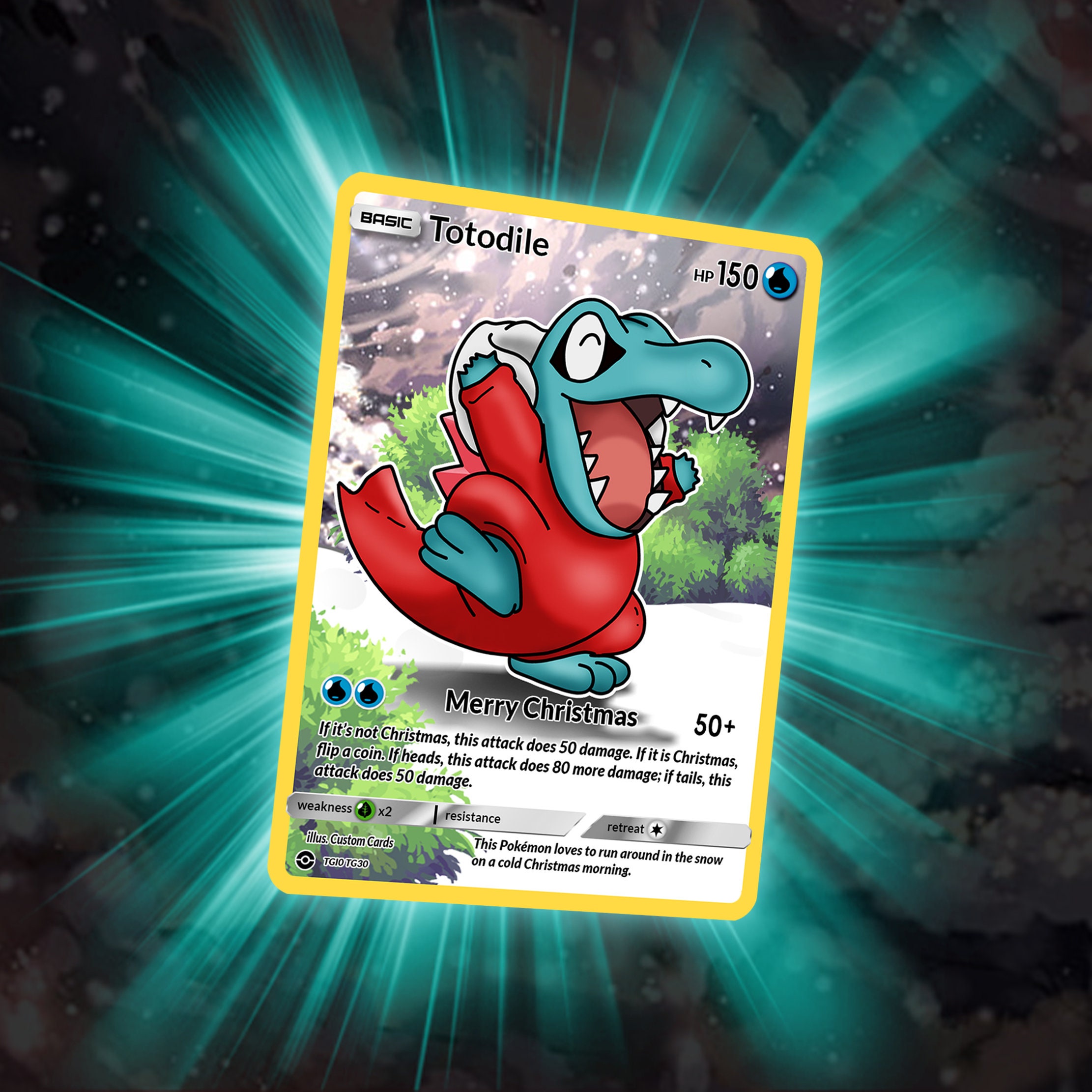 Christmas Totodile Full Art Custom Made Etsy