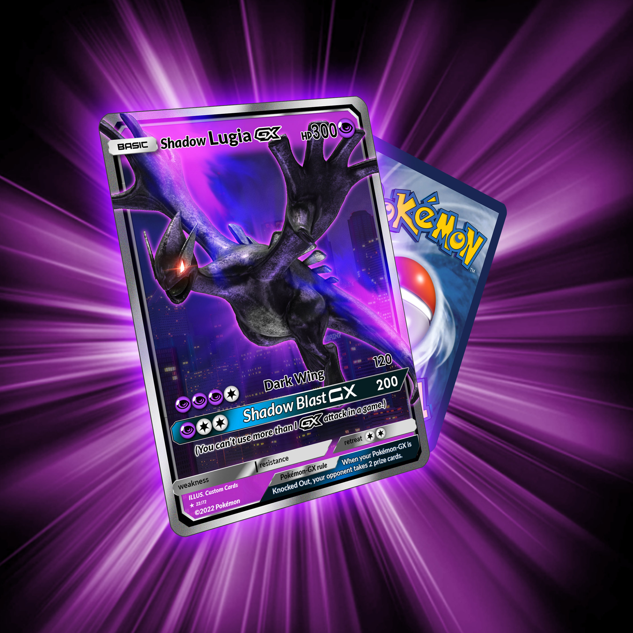 Shadow Lugia ho oh gx charizard gx ex vmax v Pokémon card Orica holographic  Pikachu Pokemon celestial lights custom made