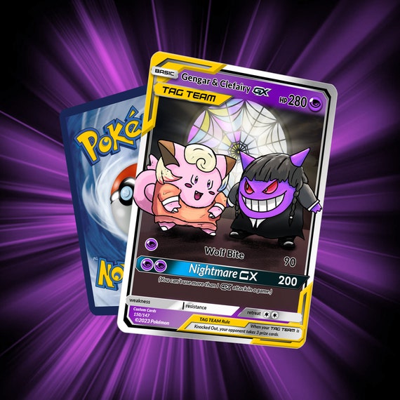 Holo Mega Gengar and Mimikyu/ Custom Holographic Pokémon Card / EX Card -   Israel