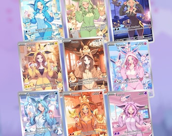 Eeveelution Onesie Set! 9 Cards! Eevee Set! Custom Made!