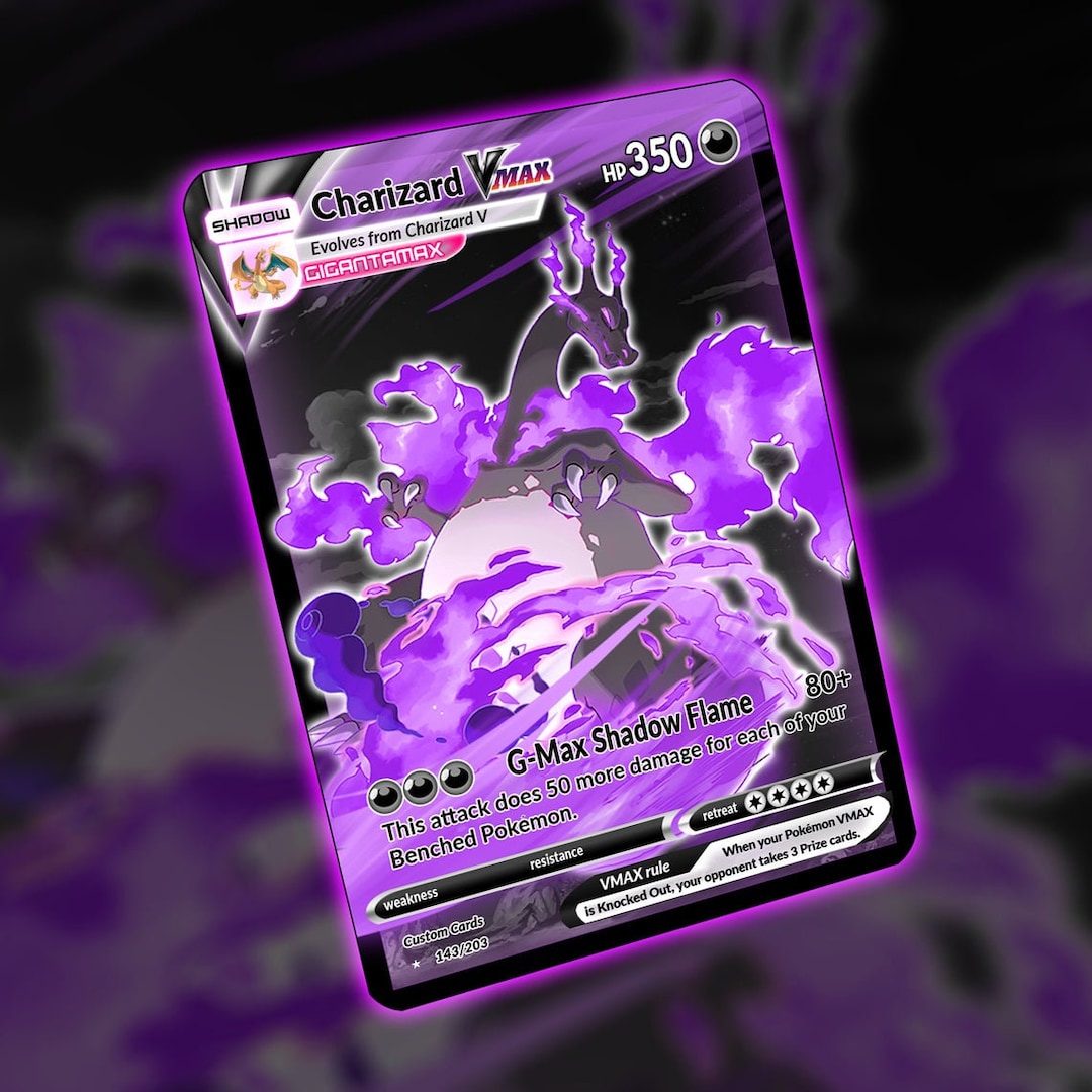 Shadow Rayquaza VMAX Full Art Holo Custom Trading Card 