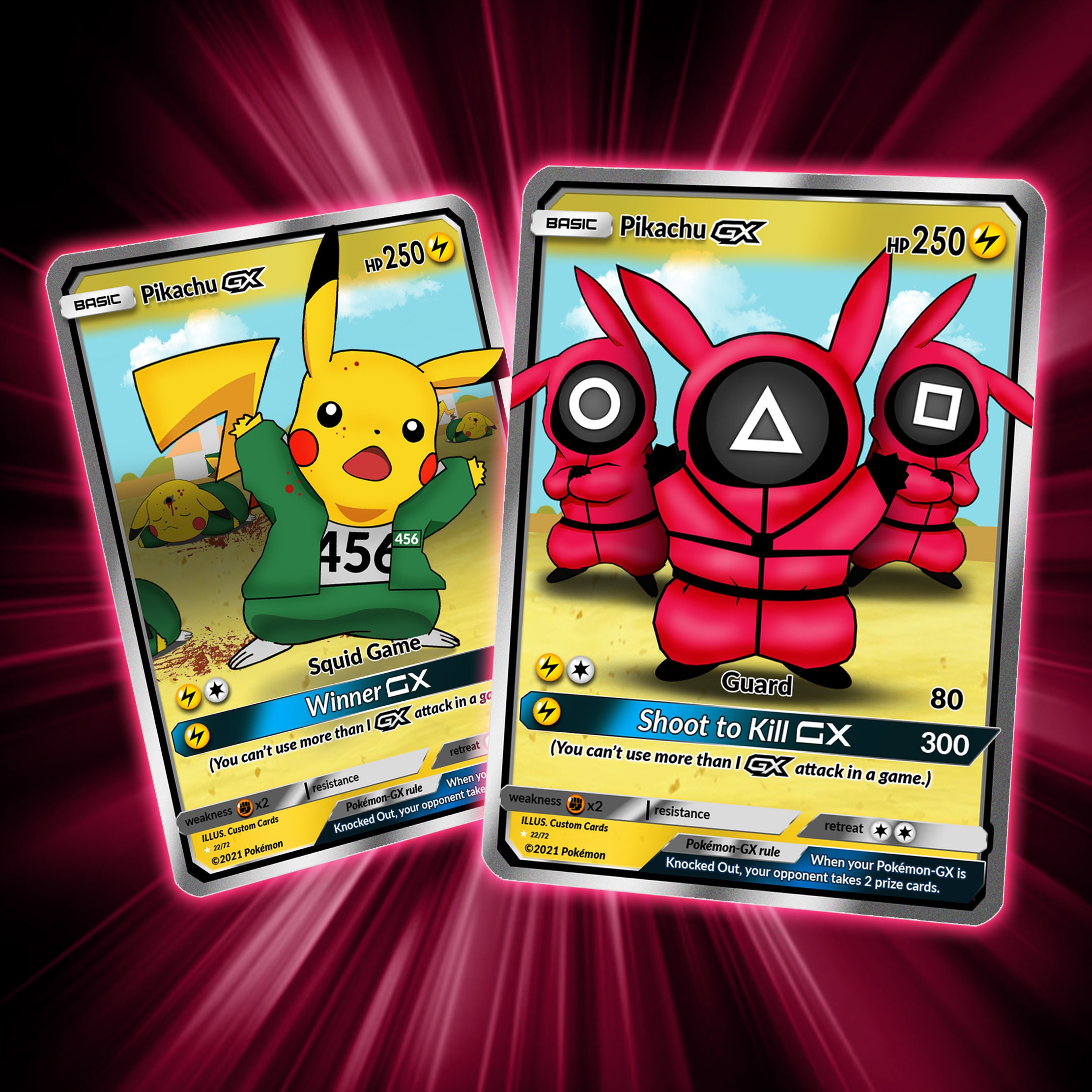 Squid Games Pikachu GX! Set of 2!