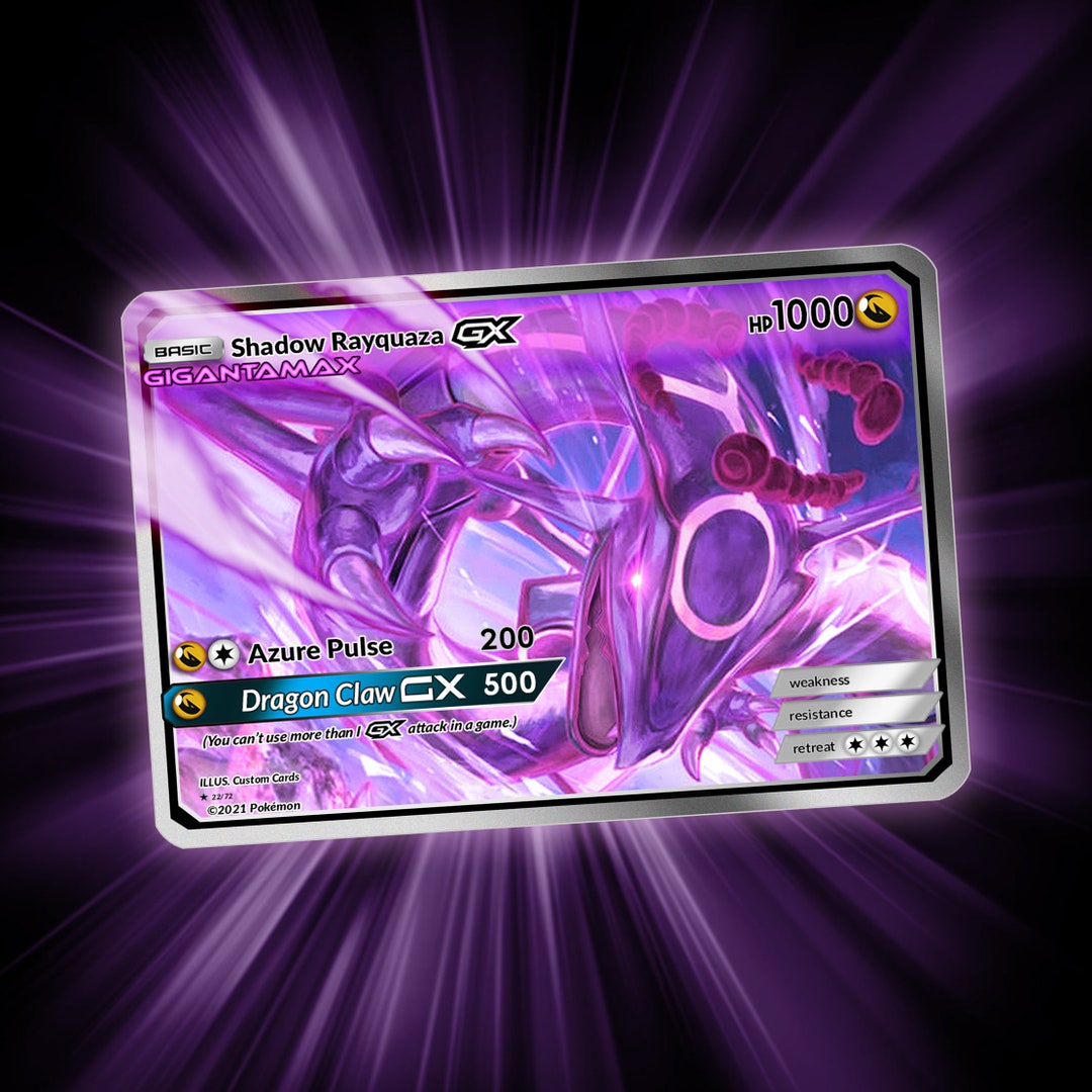 Shiny Mewtwo & Rayquaza Tag Team GX Custom Made 