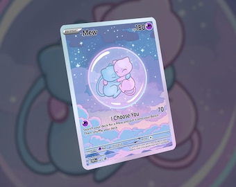 ¡Tarjeta de abrazo de Mew y Shiny Mew! ¡Hecha a medida!