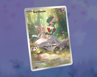 Sylveon com Gardevoir em um cartão da floresta! Feito sob encomenda!