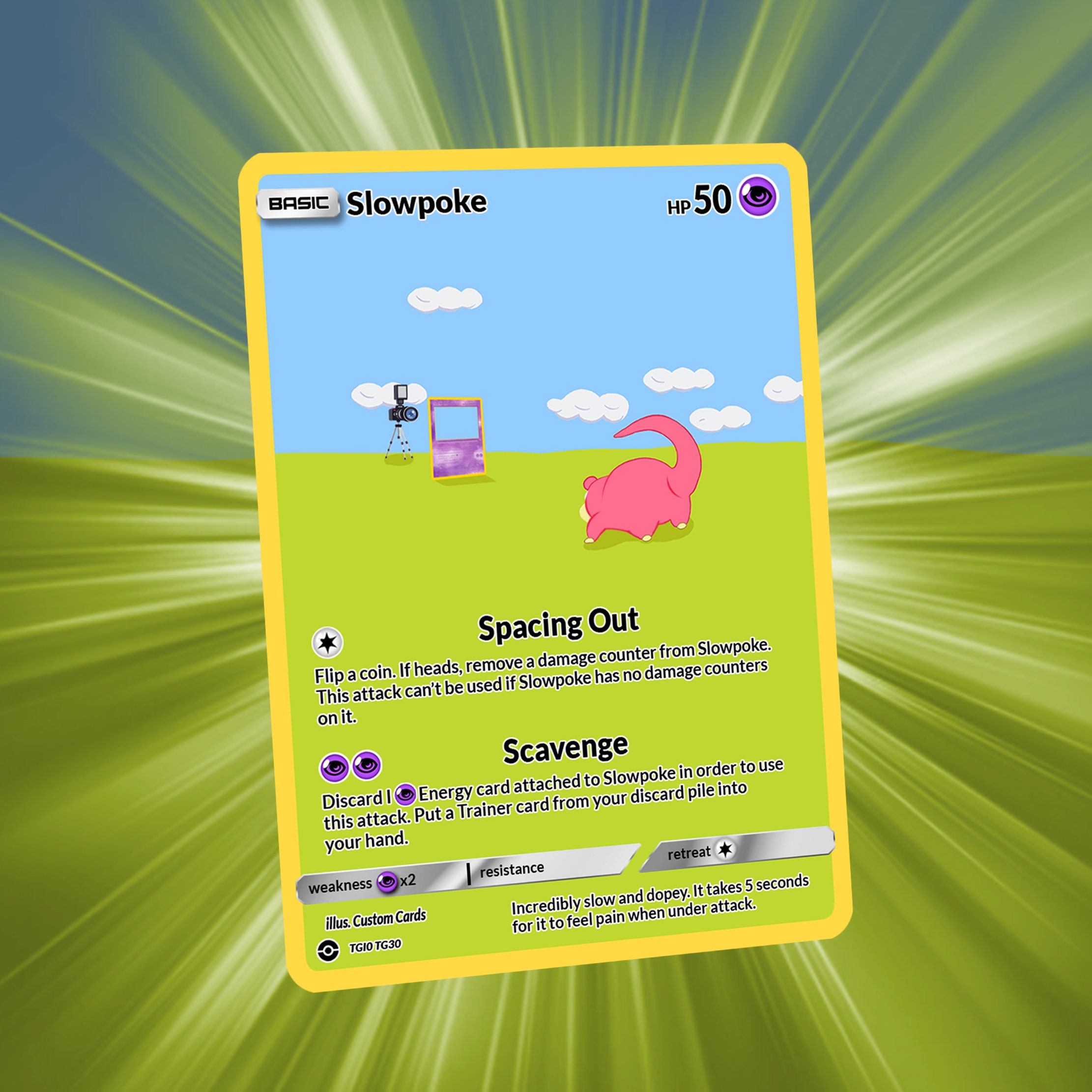 Inside Slowpoke Full Art Card Custom Made Etsy UK