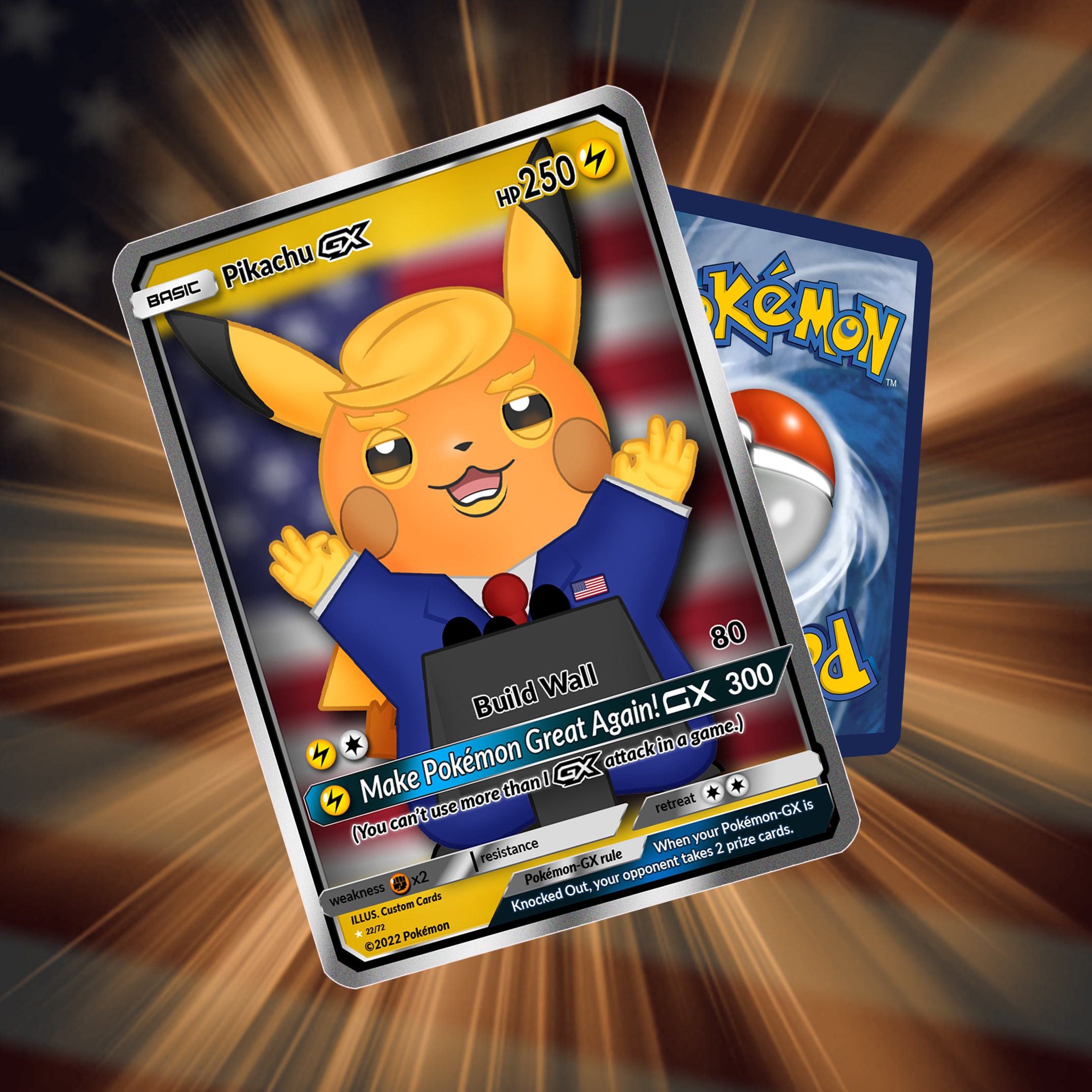 Zombie Pikachu VMAX Custom Full Art Holo Trading Card 