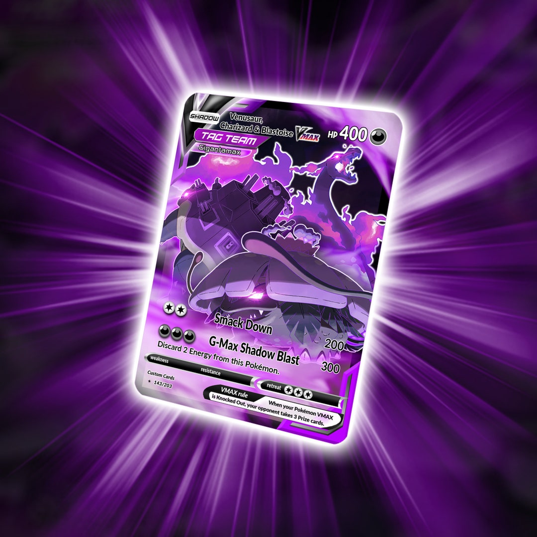 Shadow Gigantamax Charizard Venusaur Blastoise VMAX Card Etsy Finland