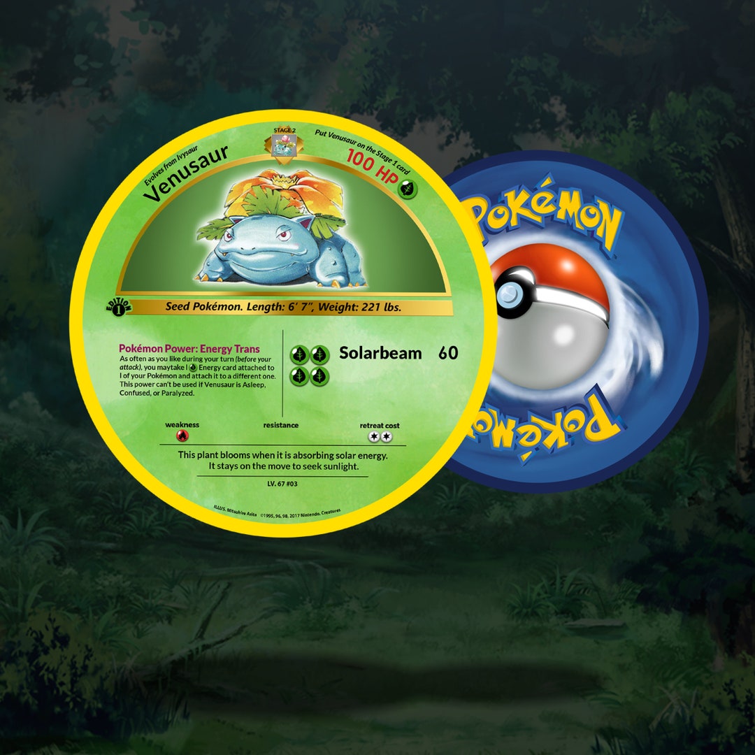 Round Venusaur Base Set Card Custom Made Etsy