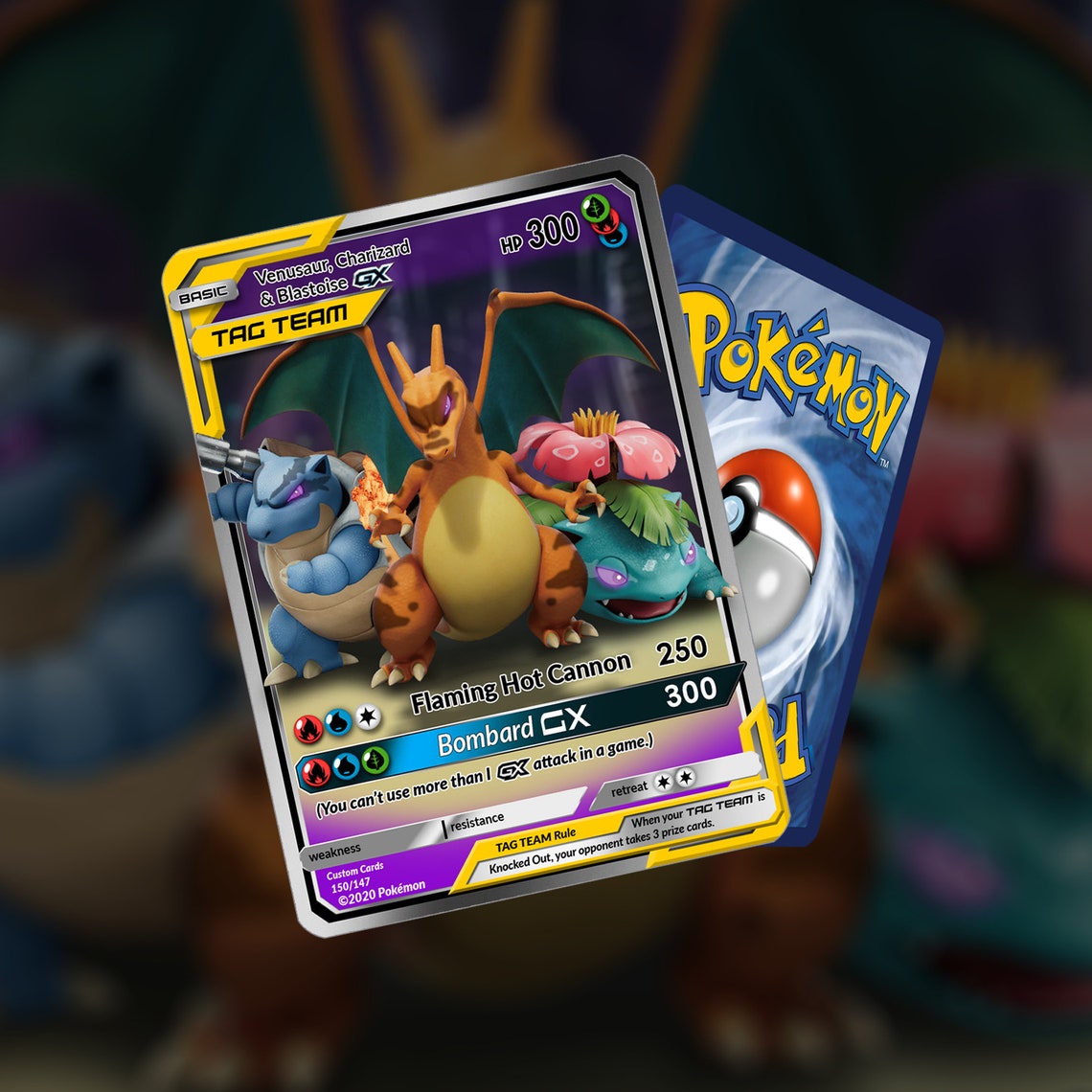 Clone Charizard Venusaur & Blastoise Tag Team GX Custom Etsy