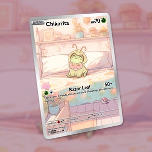Cartão Chikorita Onesie! Personalizado!