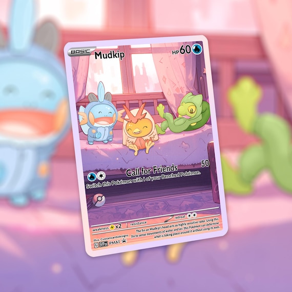 Mudkip and Starters Card! Custom Made!