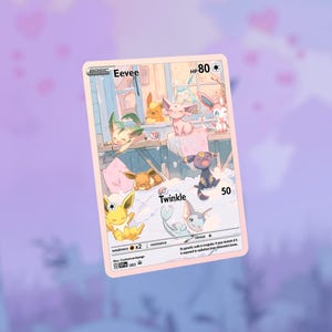 Shiny Eevee Card - Etsy Shiny Eevee Card - Etsy