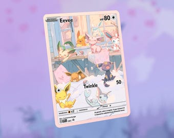 Eevee and Eeveelutions Cottage Card! Custom Made!