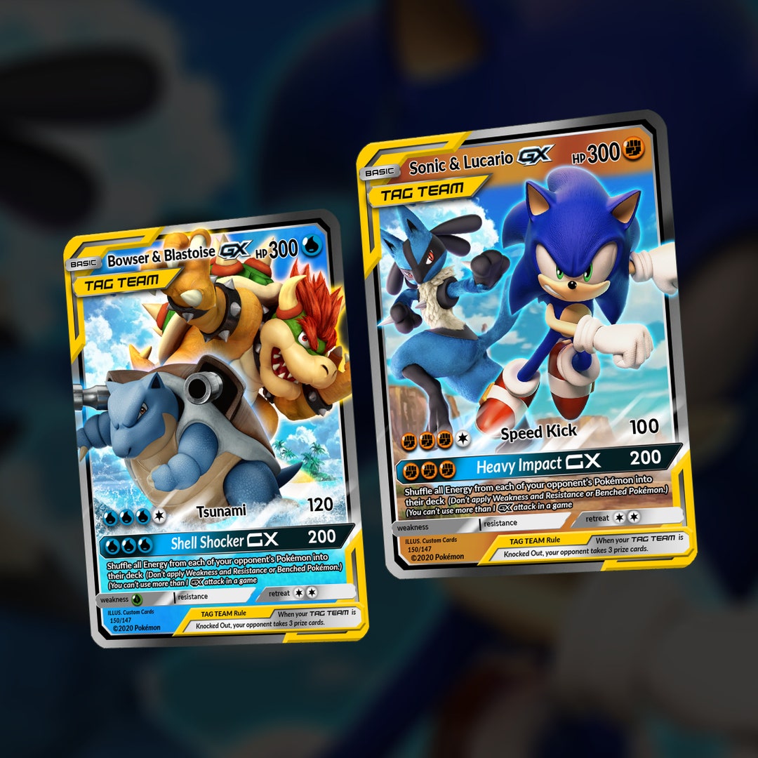 Sonic And Lucario Team Gx Blastoise And Bowser Team Etsy