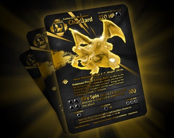 Carte Pokémon rare - Dracaufeu en Métal doré charizard - première édition  Métal doré français cadeau anniversaire - Cdiscount Jeux - Jouets