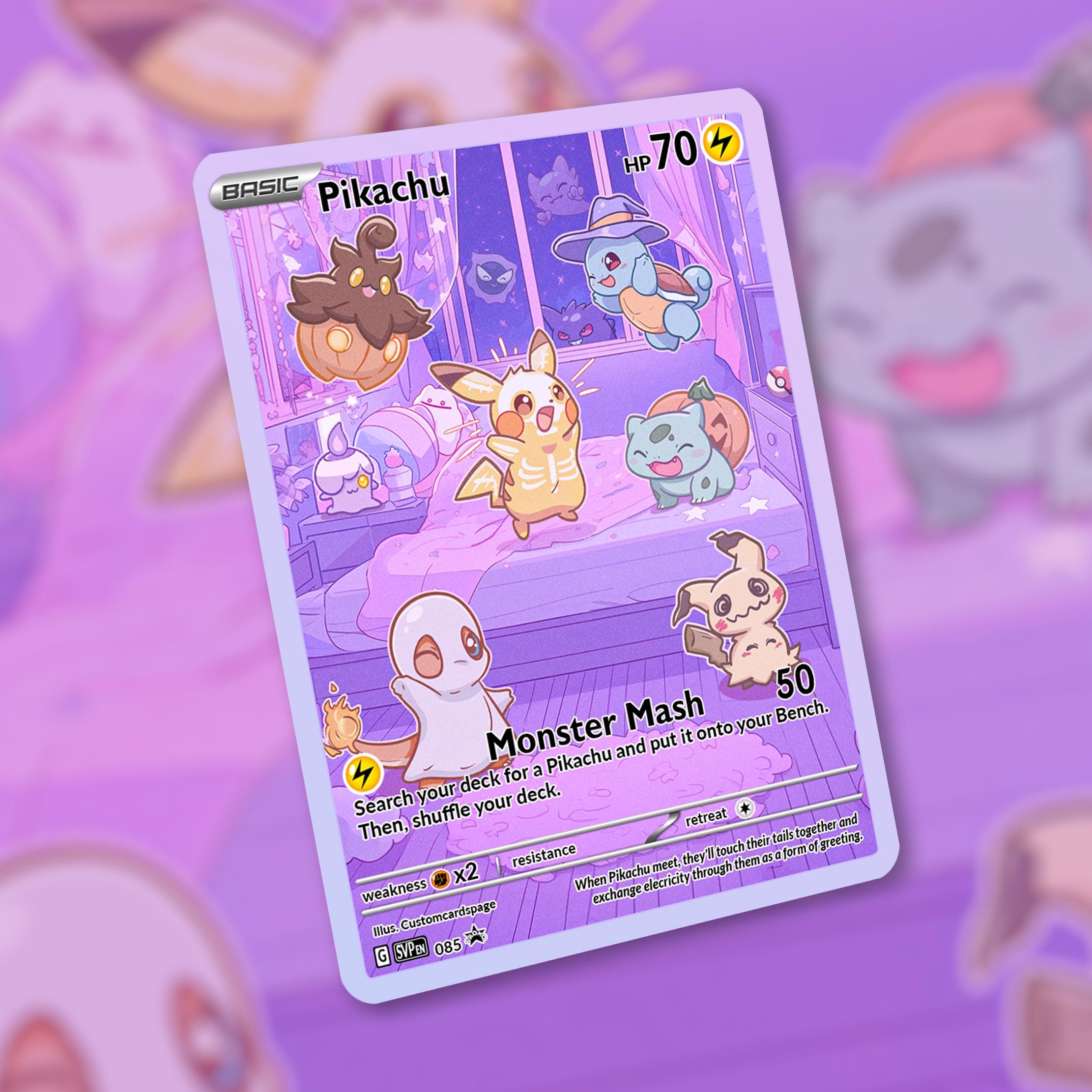 Pika Monster Mash Card! Custom Made!