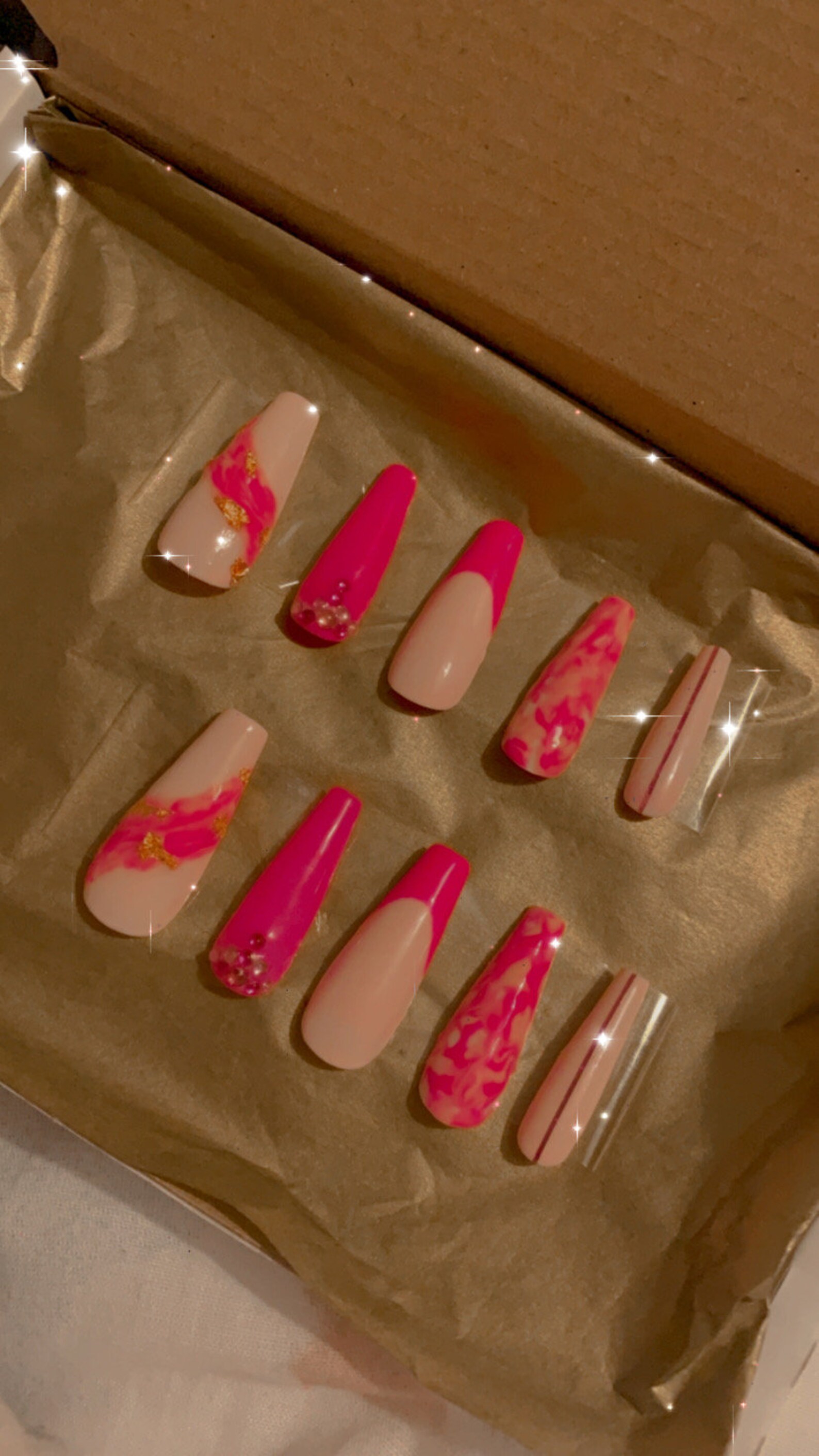 Full Set of Gel Press on Nails Etsy