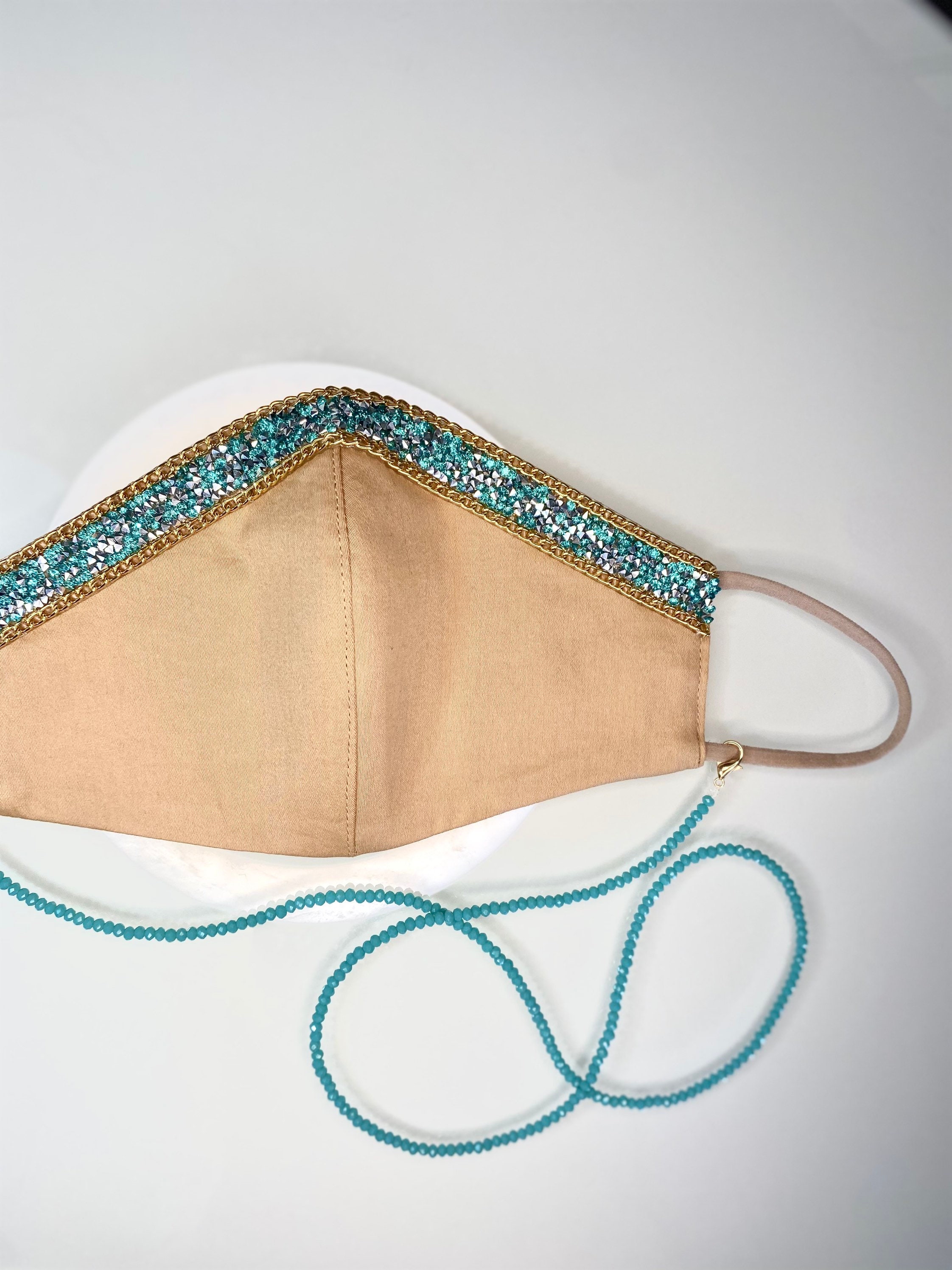 FACE MASK CHAIN Set Luxury Design Rhinestones Etsy