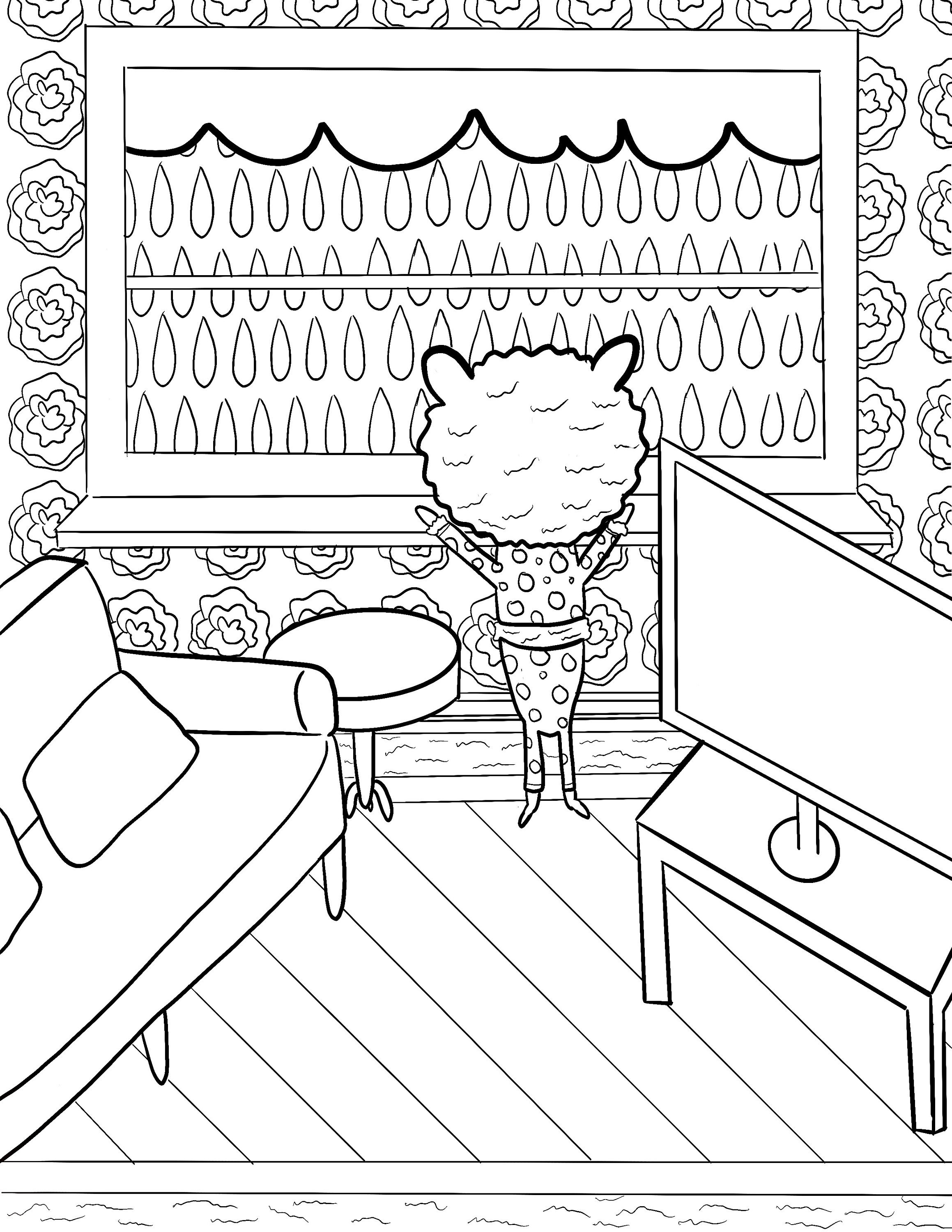 Rainy Day In Coloring Page for Adults and Children | Etsy