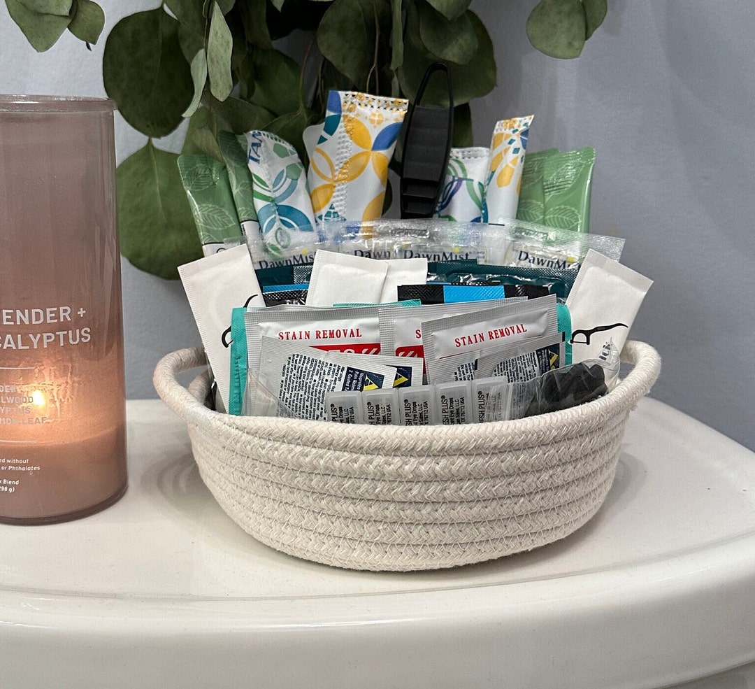Home Guest Bathroom/powder Room Essentials Basket - A Warm Welcome for ...