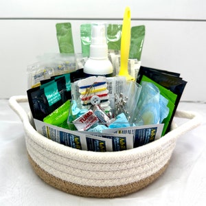 Small Men's Event/Wedding Bathroom Basket | Essential Basket | Individually Packaged Event Toiletries | Up to 100 guests