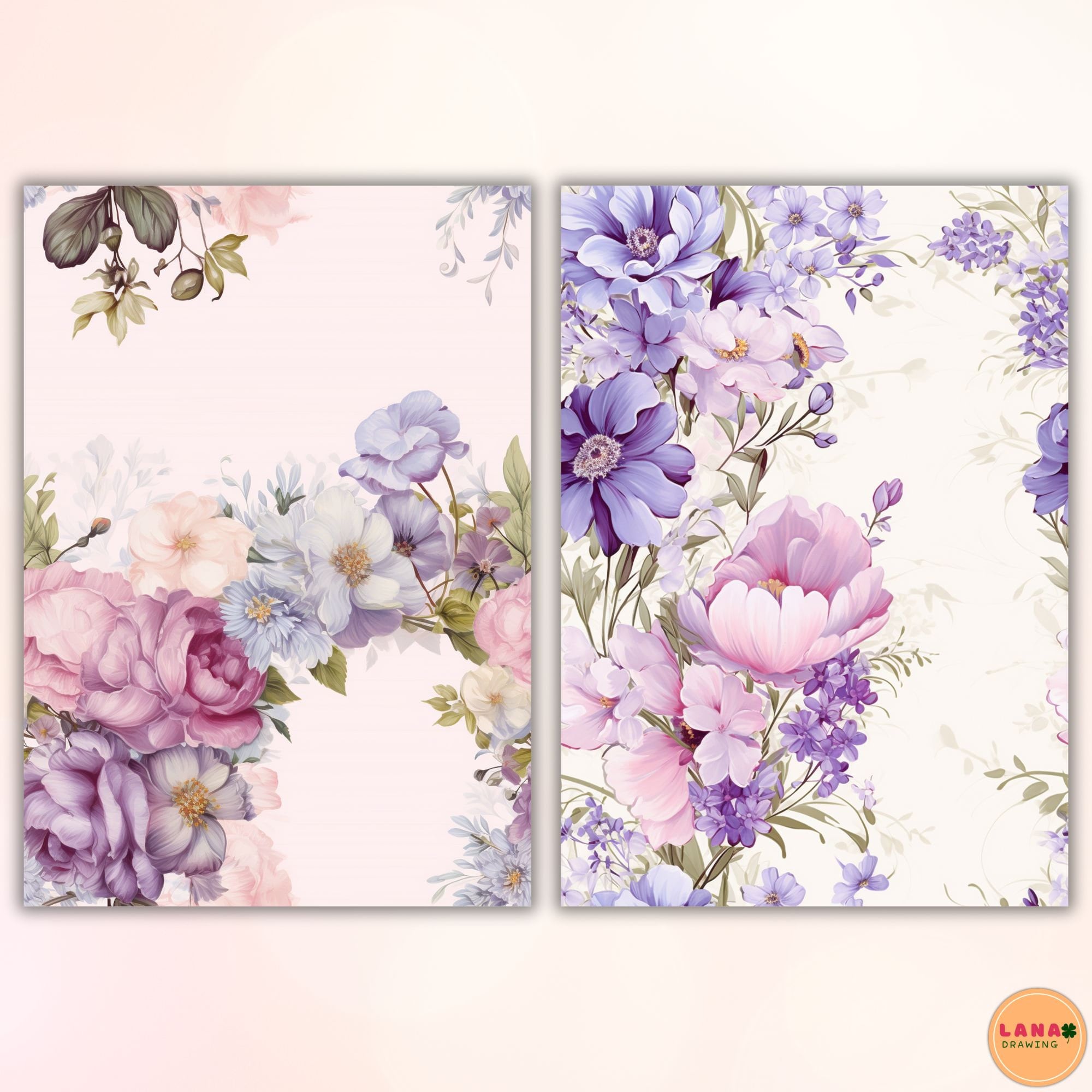 Vintage A4 Digital Paper, Printable Paper, Vintage Floral Junk Journal ...