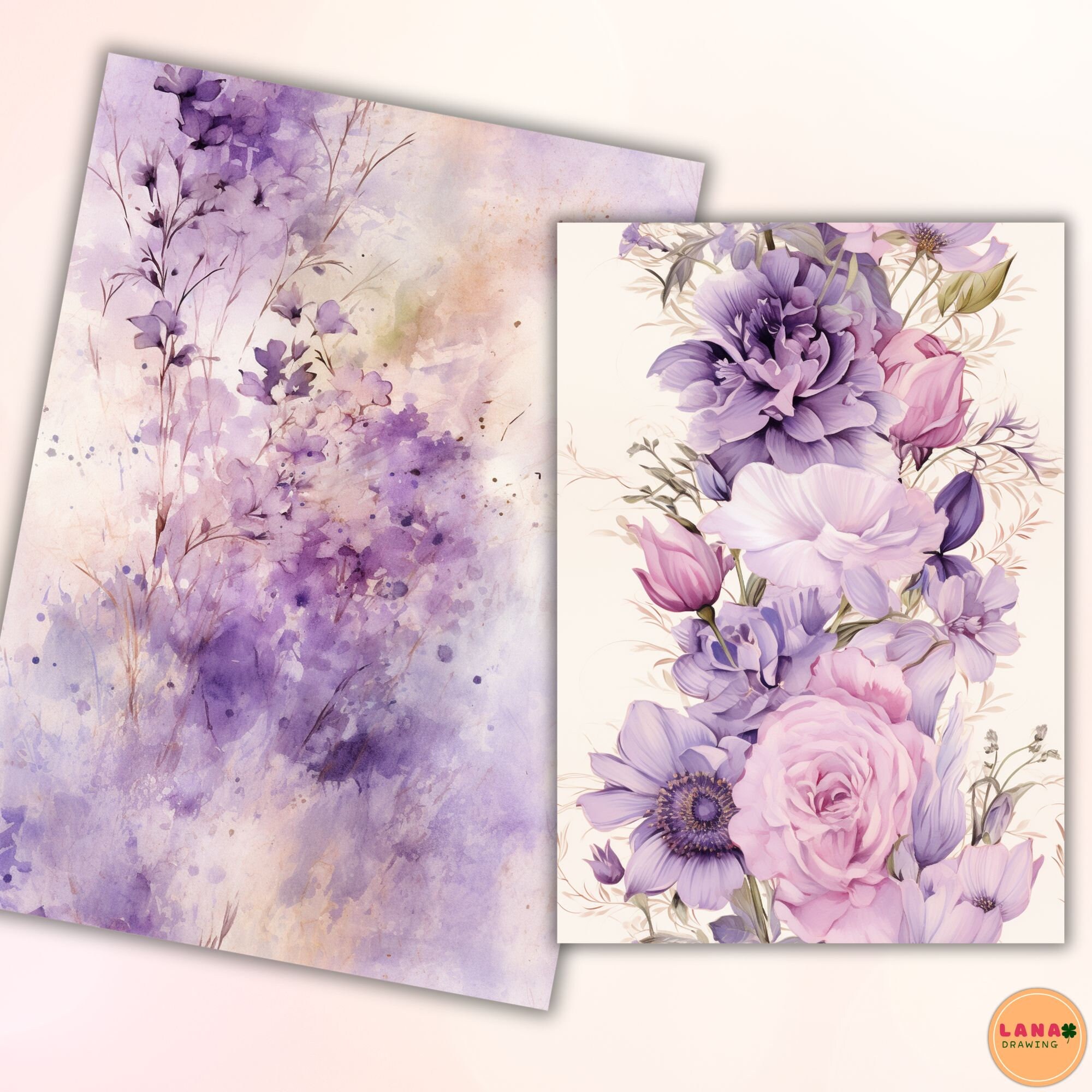 Vintage A4 Digital Paper, Printable Paper, Vintage Floral Junk Journal ...