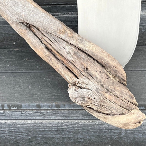 Large Driftwood Branch Decor, 27" Tree Branch Art, Driftwood Sculpture, Outdoor Patio Decor, Landscape Wood, Twisted Wood Branch