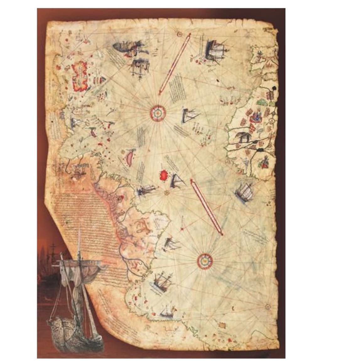 Pyri Reis, World Map Puzzle Piri Reis Turkish Ottoman Marine Geographer ...