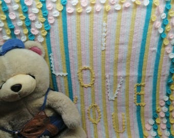ハンドメイドコットンクロシェベビーブランケット｜柔らかいベビールームスロー｜ベビーシャワーギフト｜男女兼用