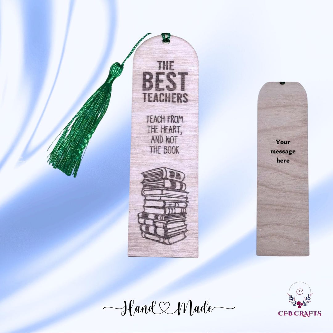 Personalised Wooden Bookmark for Teachers Custom Teacher Gift Engraved ...
