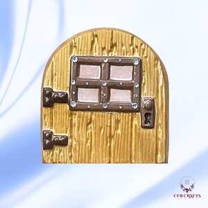 Handmade Stone Fairy Door: Light Brown Glitter Garden Decor