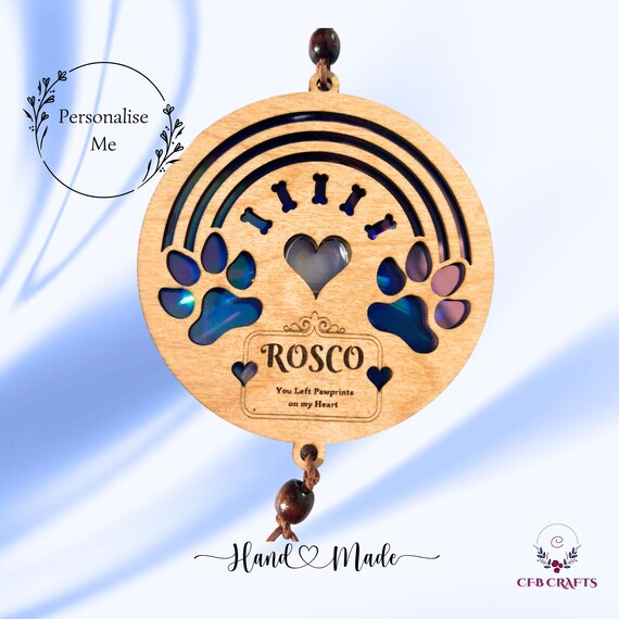 Pet Memorial Ornament - Customizable Suncatcher Gift For Loss Of Dog Or Cat, Sympathy Keepsake For Pet Passing
