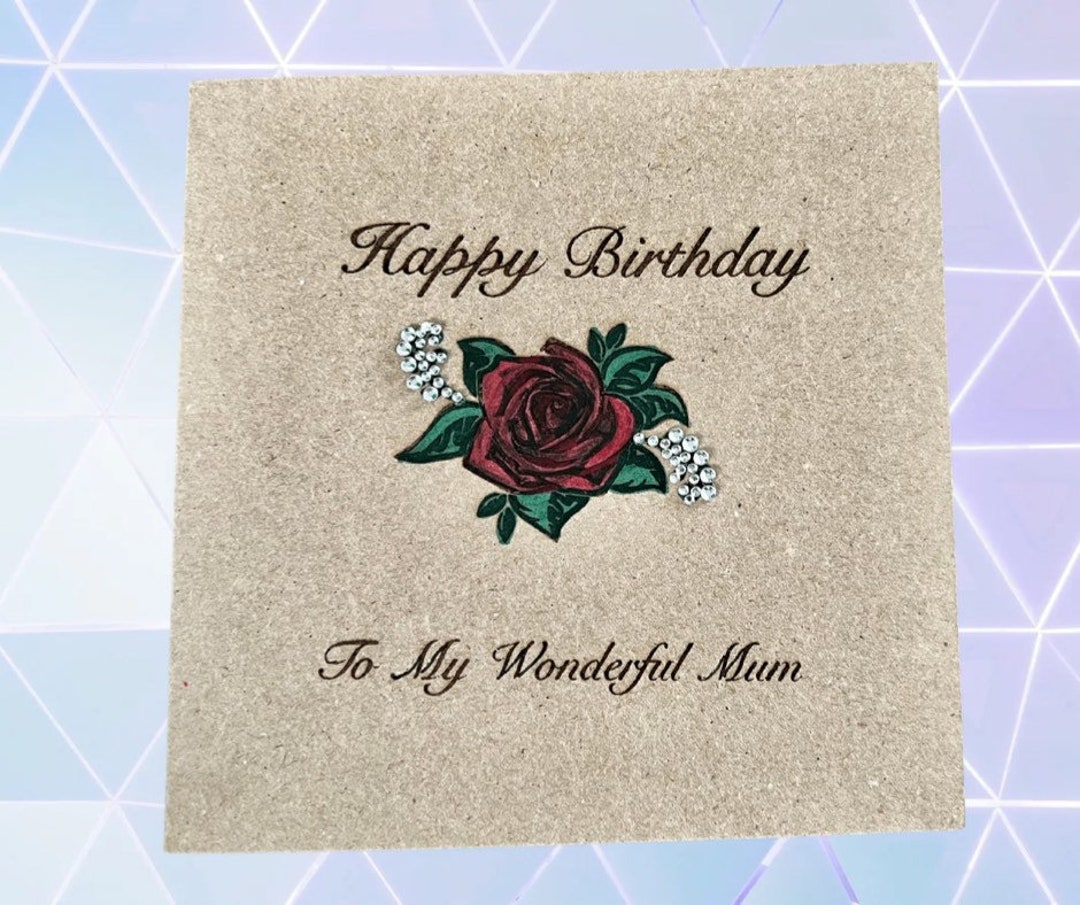 thumbnail image 2 of Personalzed Wooden Card For Mom , Brthday Card For Mother, Laser... 2 of 11