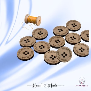 Personalised Wooden Buttons for Crafting, Wooden Embellishments