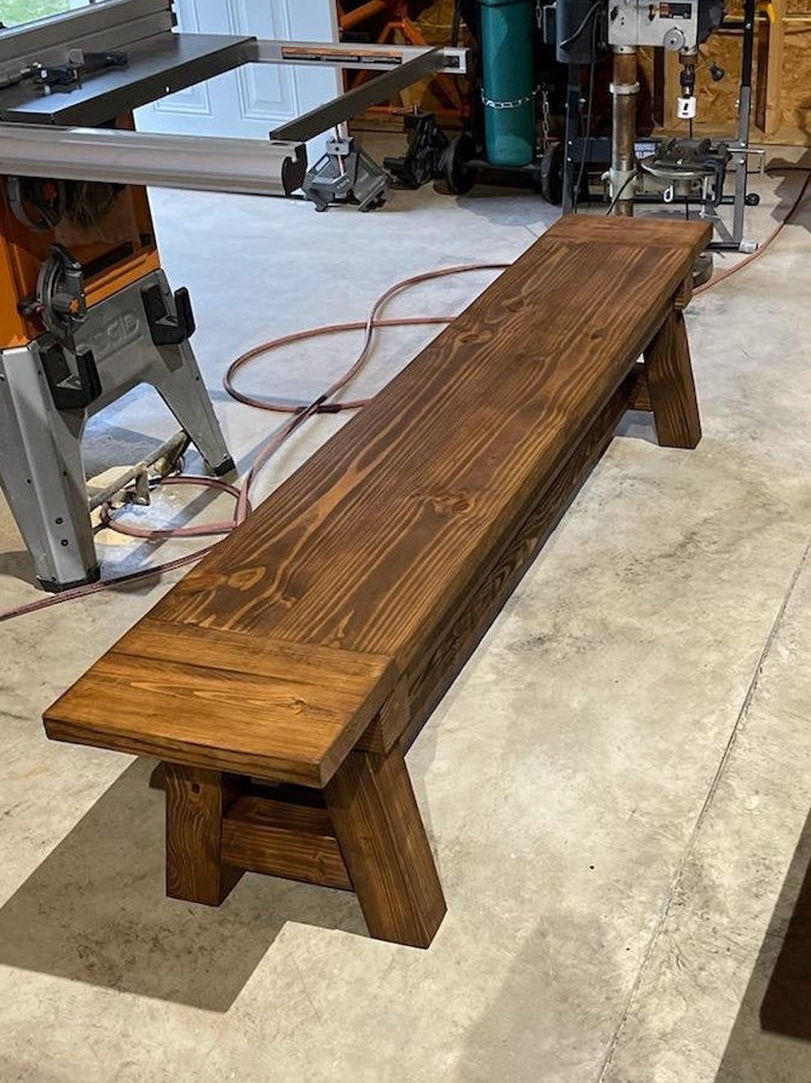 Bench Solid Wood Amish Style Handmade by Veterans Etsy