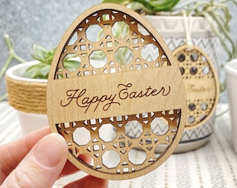 Rattan Easter Basket Tag Svg, Easter Egg Name Tag Laser Cut File, Glowforge Cut File, Easter Egg SVG, Cricut Svg